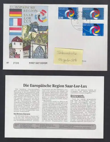 Bund BRD Brief + Beschr.  1997 -  Europäische Region Saar Lor Lux - 3state Frankatur