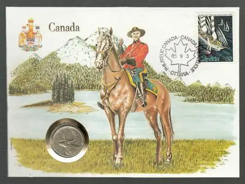 Numiscover Numisbrief UN New York 1985 CANADA - Mountain Police Horse