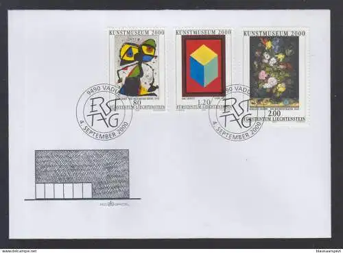 Liechtenstein 2000 FDC - Eröffnung Kunstmuseum / Ouverture du musée d'art