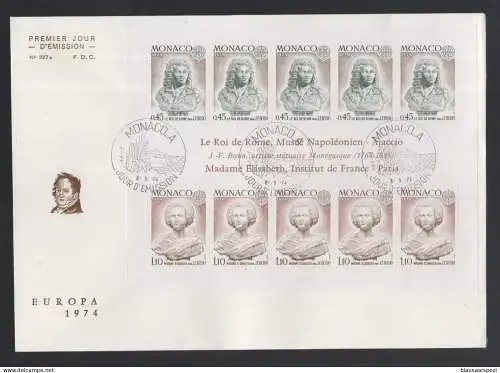 Monaco 1974 FDC - Europa CEPT: Skulpturen, König von Rom, Madame Elisabeth