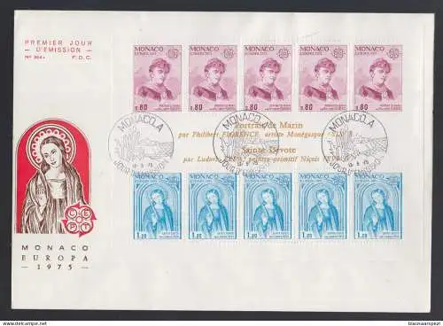 Monaco 1975 FDC KLB - Europa CEPT: Gemälde Portrait de Marin, Sainte Devote