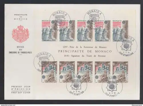Monaco 1982 FDC KLB - Europa CEPT: Historische Ereignisse, Faits Historiques