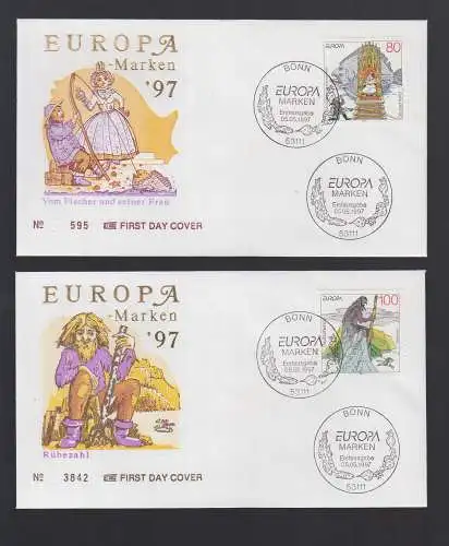 Bund BRD FDC 1997 - Europa: Sagen und Legenden / Rübezahl / Der Fischer und seine Frau