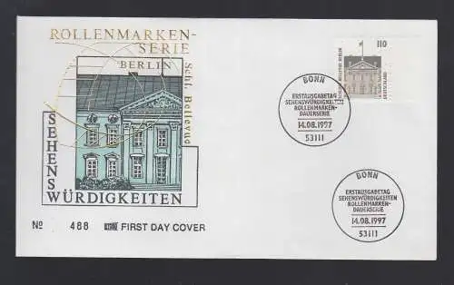 Bund BRD FDC 1997 - Sehenswürdigkeiten Schloss Bellevue Berlin