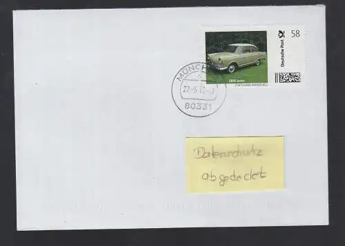 Bund echt gelaufener BRD-Brief  mit Briefmarke Individuell  DKW Junior