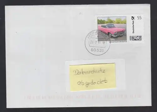 Bund echt gelaufener BRD-Brief mit Briefmarke Individuell  Cadillac