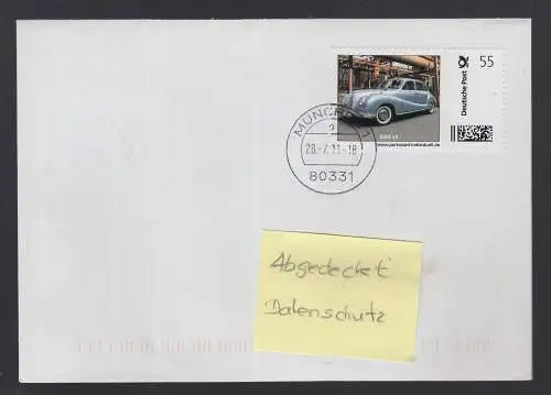 Bund echt gelaufener BRD-Brief mit Briefmarke Individuell BMW V8