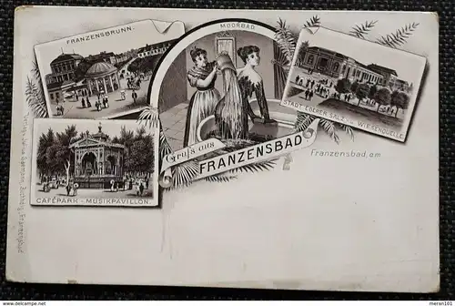 Litho 1895, Gruß aus FRANZENSBAD, ungebraucht