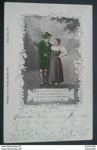 Berlin 1900, Litho - Gruss aus Berlin, gelaufen 