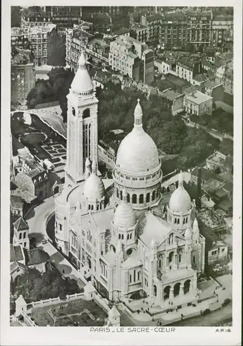 Paris - LE SACRÈ COEUR Luftaufnahme von 1940 (?)