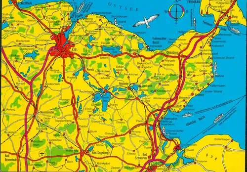 Landkarte Schleswig-Holstein