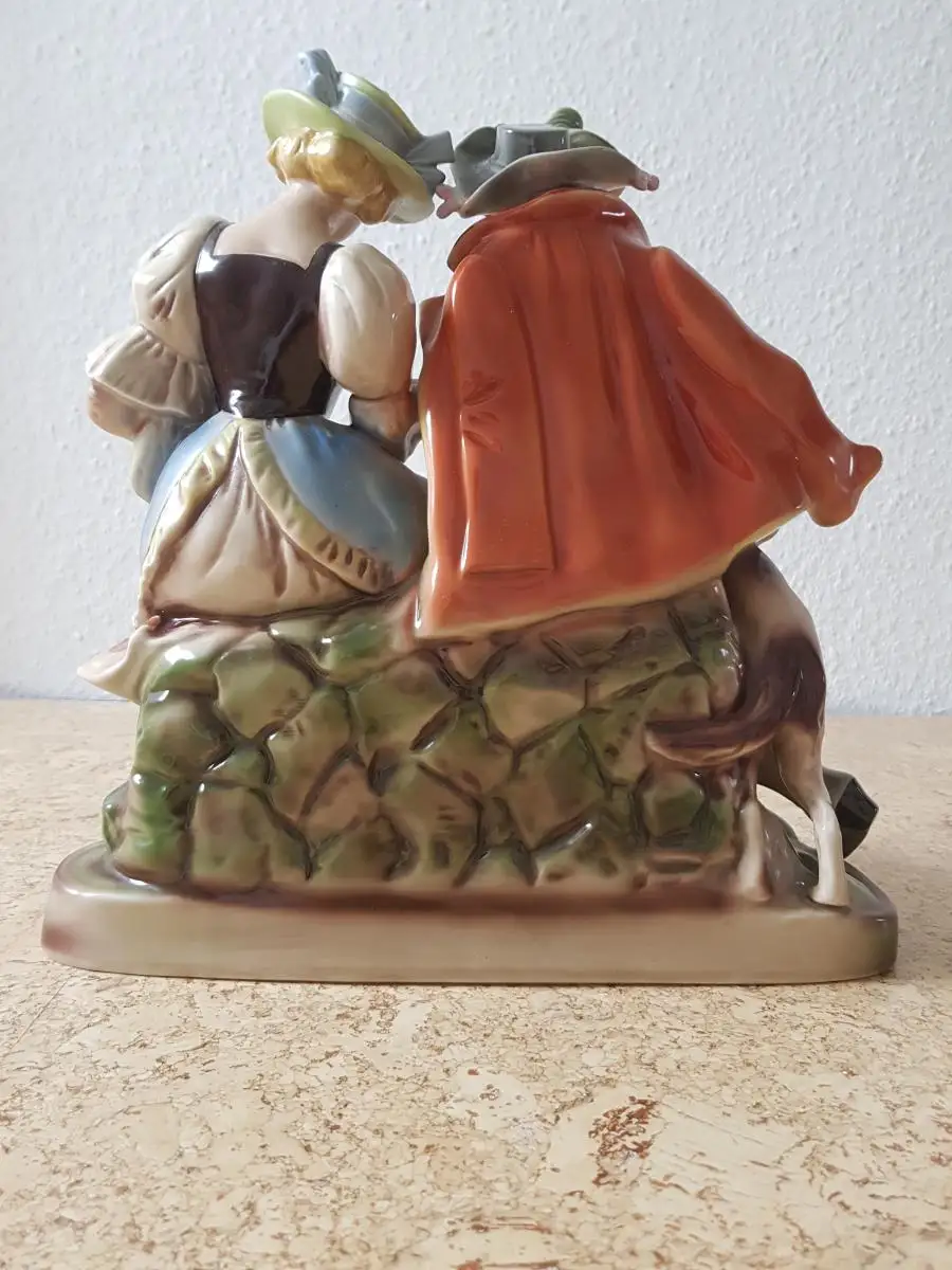Gräfenthal Porzellan Schäferpärchen mit Tieren 3