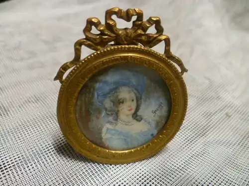 Jean Baptiste Greuze1725–1805 Miniatur   diese intim wirkende Studie, in einer Ateliersituation entstanden, ist ein charakteristischer   Tete d Èxpression Constanze
