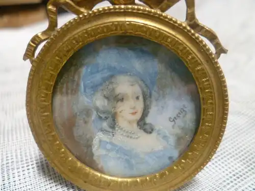 Jean Baptiste Greuze1725–1805 Miniatur   diese intim wirkende Studie, in einer Ateliersituation entstanden, ist ein charakteristischer   Tete d Èxpression Constanze