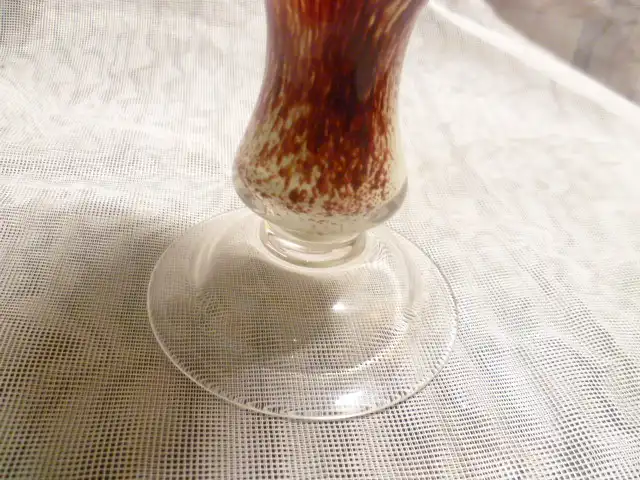 Carlo Moretti Kelchglas mit Zinnmontur Jugendstil 1920 ? aus meiner langjährigen Sammlung . Vitrinenzustand 1