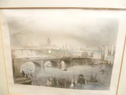 W.H. Bartlett London Ansicht von der Südseite E.I Roberts um 1900 aquarellierter Stahlstich, Illustriert von :William Henry Bartlett (* 26. März 1809 in London; † 13. November 1854 war ein britischer Künstler, 