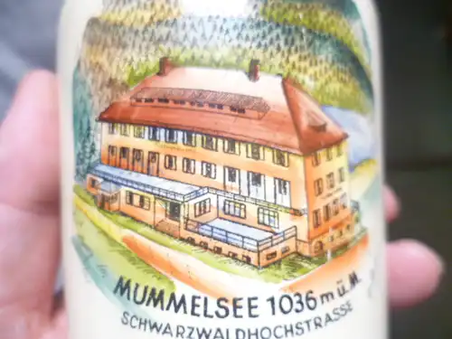 Mummelsee Schwarzwald Hochstrasse  Andenken Keramik  Art Deko H: 15 cm