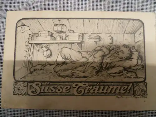 Künstlerpostkarte  Süsse Träume  6 Kompanie Landw. Inf Reg. Nr. 126 = Ulm 126