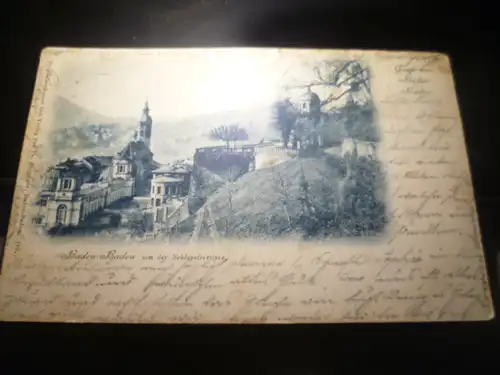 Gruss  aus Baden Baden von der Schlossterasse gelaufen 1900 Baden Baden - Obertürkheim