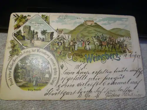  Weinsberg  : Durch treue Weiber Wein und Gesang hat Weinsberg seinen guten Klang  gelaufen 1902