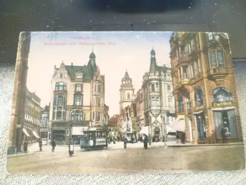 Heilbronn: Kiliansplatz Hafenmarktstrasse  Feldpost col. Karte  gelaufen um  1915