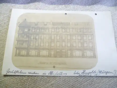 Heidelberg Architekten Foto Karte Geschäftshaus in der Märzgasse,Ecke Hauptstarsse   ausgeführt 1911 signiert K.O
