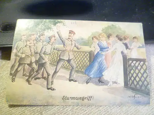 Colorierte Karte   : Sturmangriff ..... nicht gelaufen um 1915