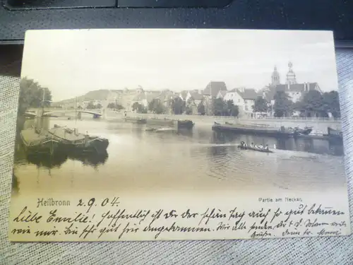 Heilbronn ;Partie am Neckar  Karte  gelaufen 1904