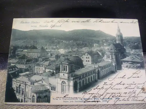 Gruss  aus Baden Baden Vom Neuen Schloss   gelaufen 1901 Baden Baden ? - Obertürkheim
