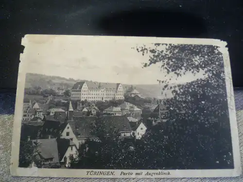 Tübingen : Partie mit Augenklinik . Karte  gelaufen um 1910 Sonderstempel der Augenklinik 