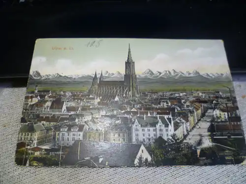 Ulm : Panorama mit Domansicht . AK: Karte n gelaufen um 1906