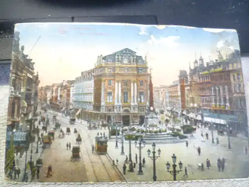 Bruxelles ; col. AK Blick  Place de Broucere  Karte  gelaufen 1909 gestempelt 120 Reg.?