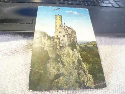 Lichtenstein ; col.  Karte  gelaufen um  1915  Sonderstempel : Olgahöhle Honau 