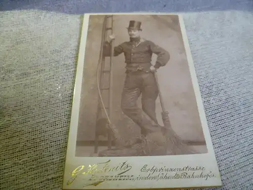 Pforzheim Erbprinzenstrasse  :   Kaminfeger um 1900 Atelier G. Kutenits Porzheim   Visitenkarten Foto