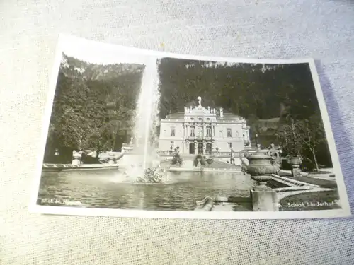 Schloss Linderhof Foto Ak von M Herpich Sonderstempel Königsschloss l.. 