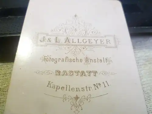 Militärfoto bemalt Rastatt 8 Kompanie iii Kgmts um 1870 Atelier J&L Allgeier Kapellenstrasse 11 