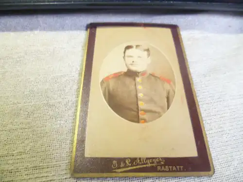 Militärfoto bemalt Rastatt 8 Kompanie iii Kgmts um 1890 Atelier J&L Allgeier Kapellenstrasse 11 