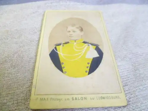 Militärfoto bemalt um 1870 Atelier J&L P. Max am "Stuttgarterthor"  Ludwigsburg wohl Brigade: 52. Infanterie-Brigade (2. Kgl. Württembergische) / Ludwigsburg 1872 - 1914 