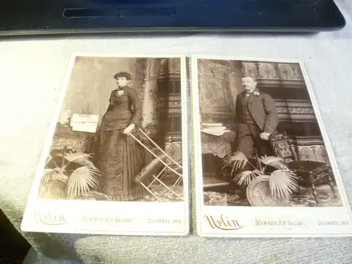 Junge Frau und Ihr Gatte , 2 Weinlesefoto durch Urlins Mammutkunstgalerie, Columbus Ohio 1873-1887 