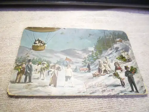 Schweiz : Kinder im Winter Gesellschaft beim Wintervergnügen Balloning   Karte gelaufen 1912