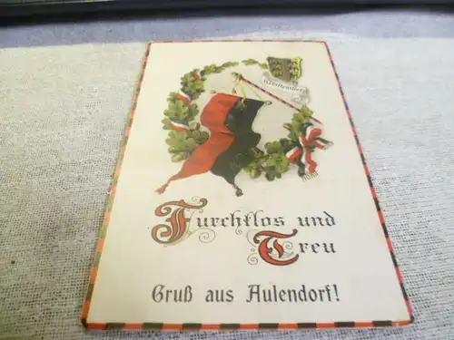 Aulendorf Furchtlos und Treu  AK: Karte gelaufen Aulendorf 12.08.1917nach Goßvillars  Feldpost 1917 Königl Wilhelm I  6Infrantrie Regiment 124