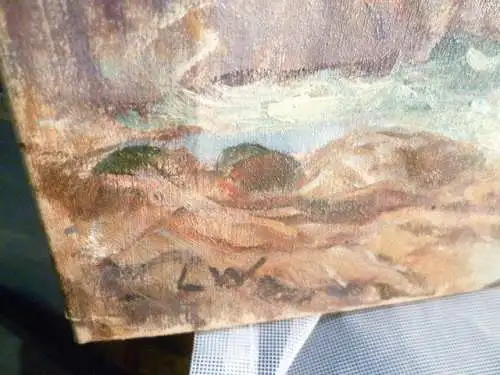 Linde Walter Heinrich 1868-1939 "Badende Mädchen in südländischer Grotte"