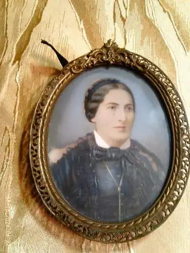 Willingshäuser Malerkolonie "Portrait Bäuerin in Tracht Miniatur Umfeld: Gerhardt Wilhelm von Reutern 1794 - 1865Ludwig Emil Grimm 1790-1863