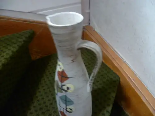 Jasbavase handle vase slim high shape beak spout Formnr.221-35 Pottra retro vintage geometric decor from the 1950s In the Art Picasso