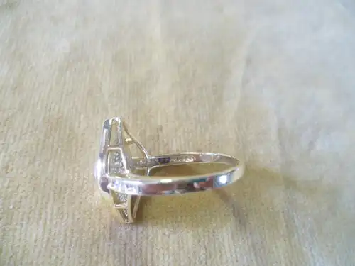 Russland Damenringe Ringschiene mit großem Swarkovski voll besetzter Juwelier Ringe Silber 925 Vintage 1980 Jahre