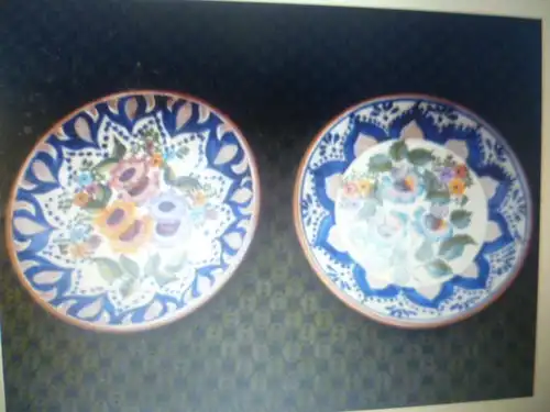 Zwei pieces of Alentejo ceramic plates Unique pieces made by hand from Olaria Cristo, São Pedro do Corval