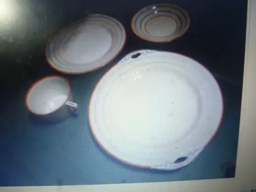 Art Deco = Vintage place setting and offering bowl Waldersdorf, cup, saucer, plate and serving bowl very good condition