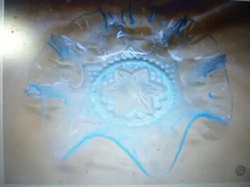 Blue glass bowl for biscuits ART DEKO 1920 showcases state Dimensions; 19 cm diameter