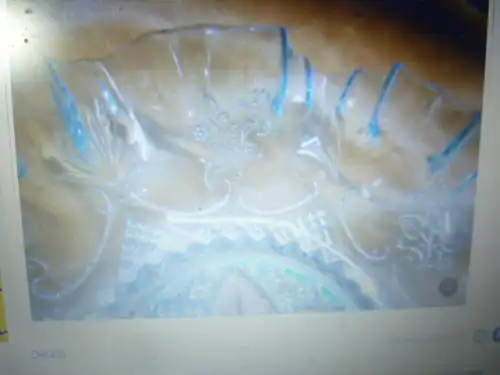 Blue glass bowl for biscuits ART DEKO 1920 showcases state Dimensions; 19 cm diameter