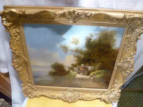 Schaafhirtin am Herrgottswinkel with a view of the Mondsee in the Salzburger Land" originated around 1860! Anton Hansch1813 in Vienna1876